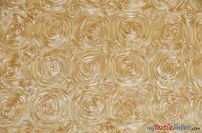 Rosette Satin Fabric - Wedding Satin Fabric - 54&#34; Wide - 3d Satin Floral Embroidery - Multiple Colors - Sample Swatch