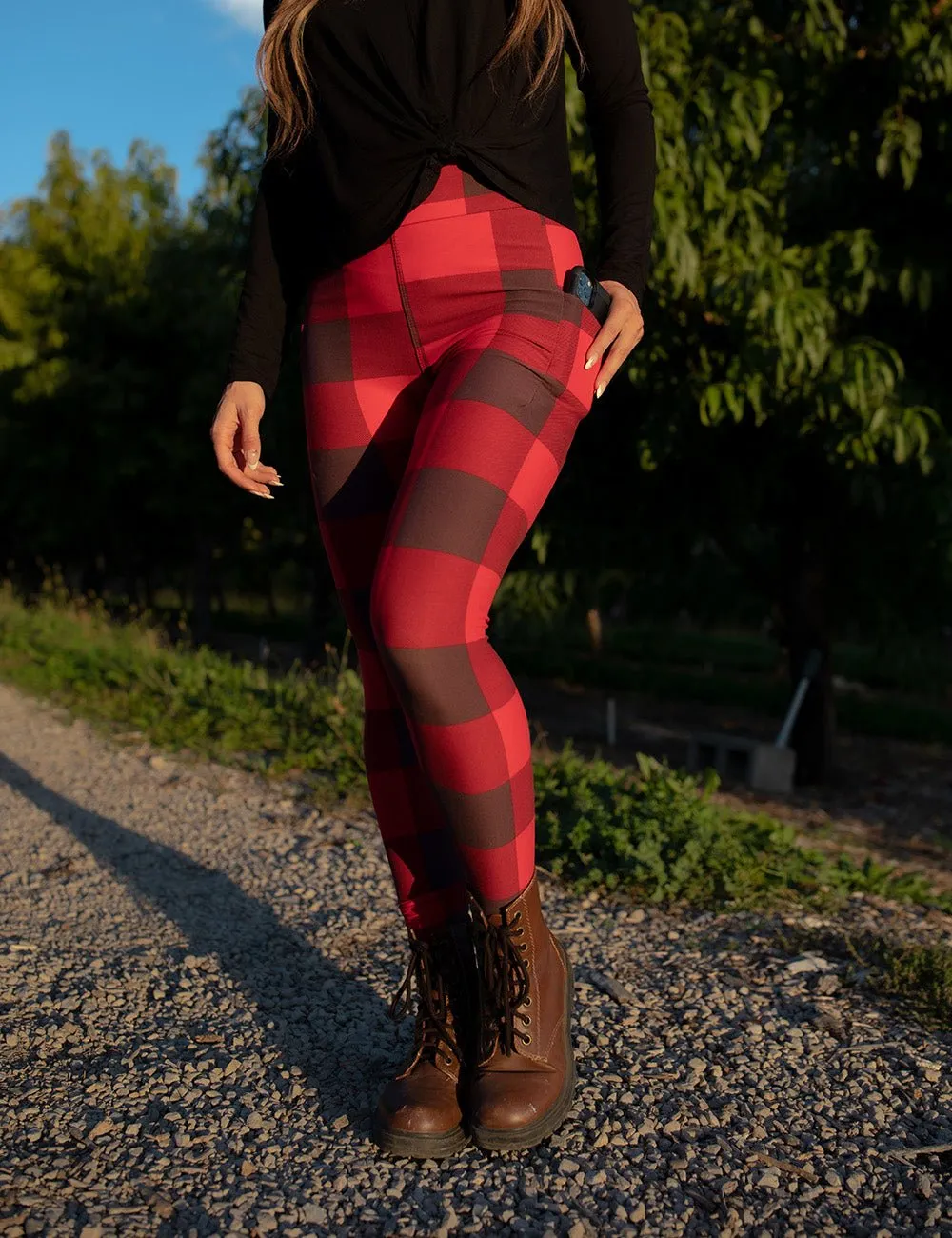 SA Exclusive Red Blockin' Around Pocket Leggings