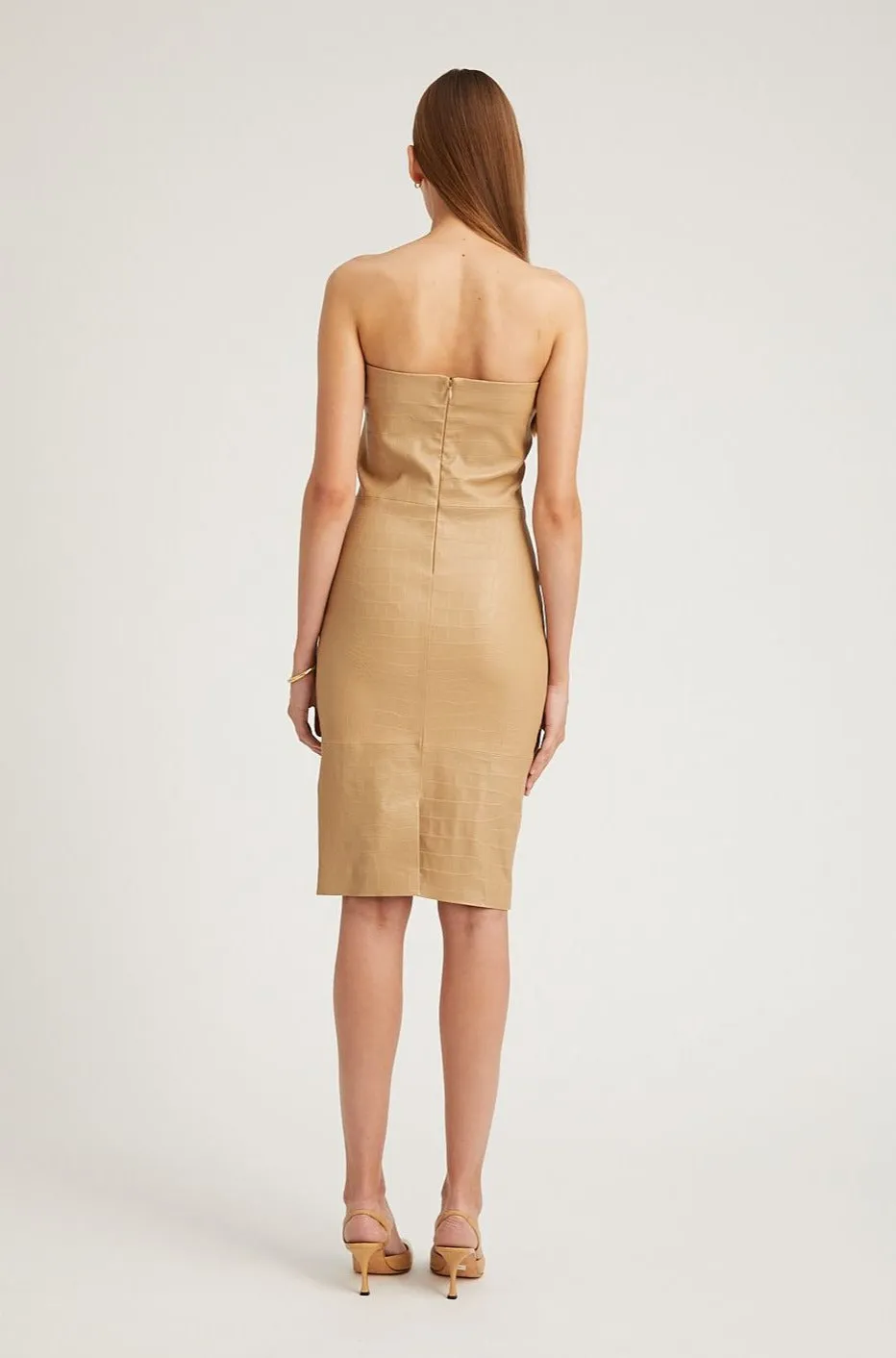 Sahara Embossed Leather Pencil Dress