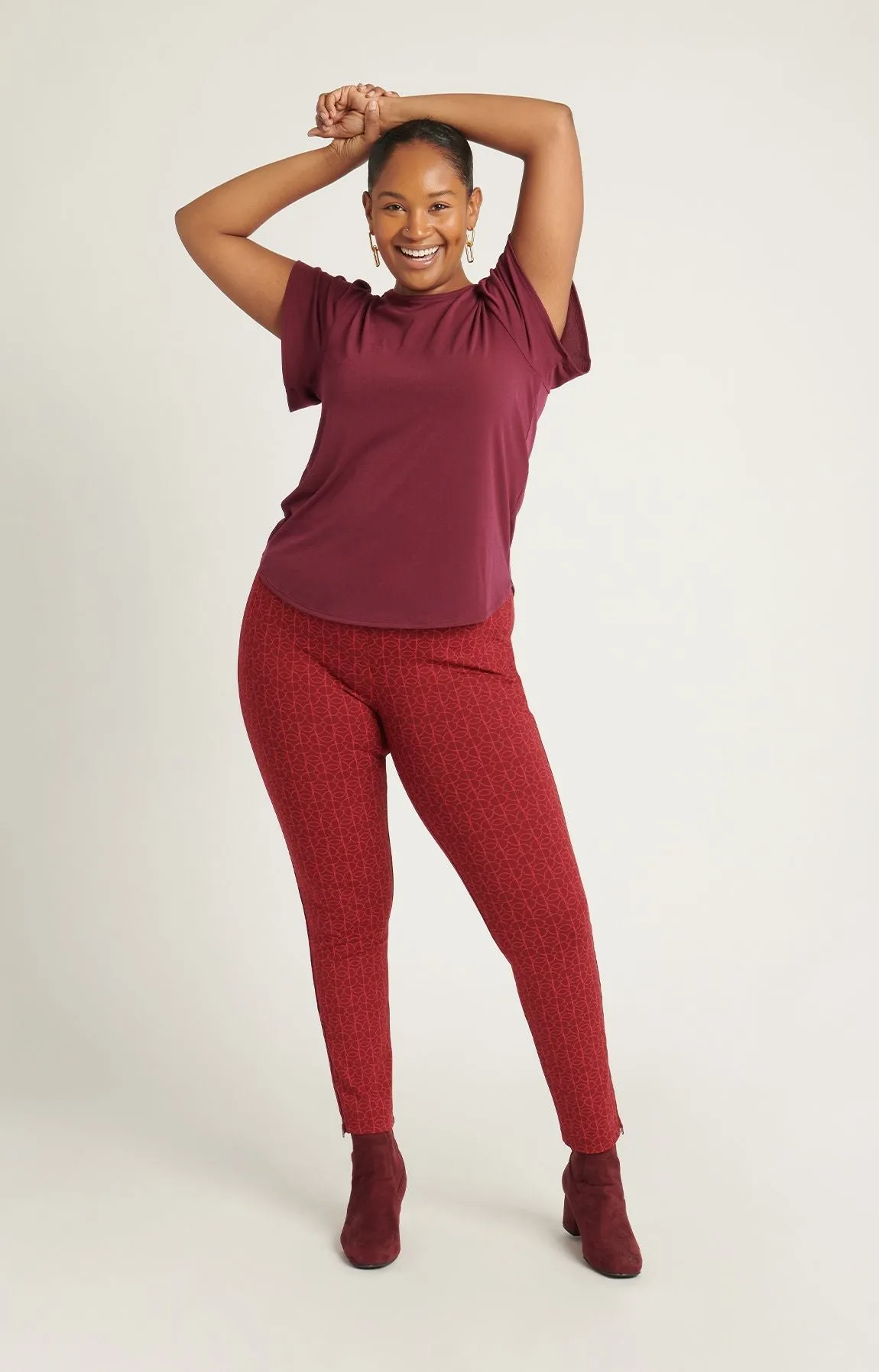 Skinny-Leg | Pencil Dress Pant Yoga Pants (Rhubarb)