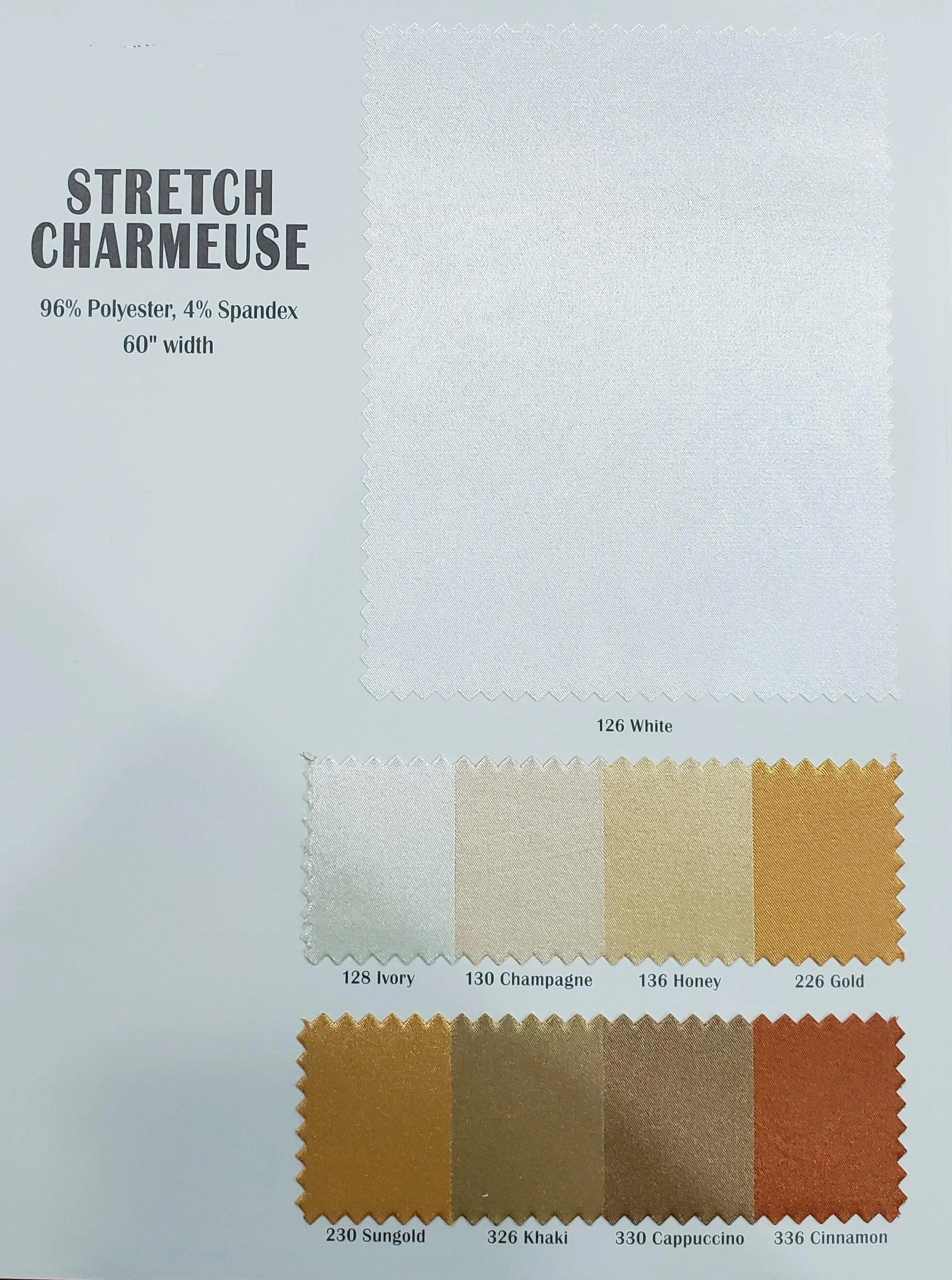 Stretch Charmeuse Satin Fabric - Soft Silky Satin Fabric - 96&#37; Polyester 4&#37; Spandex - Multiple Colors - Sample Swatch