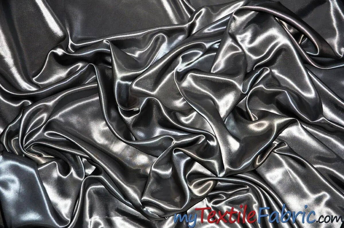 Stretch Charmeuse Satin Fabric - Soft Silky Satin Fabric - 96&#37; Polyester 4&#37; Spandex - Multiple Colors - Sample Swatch