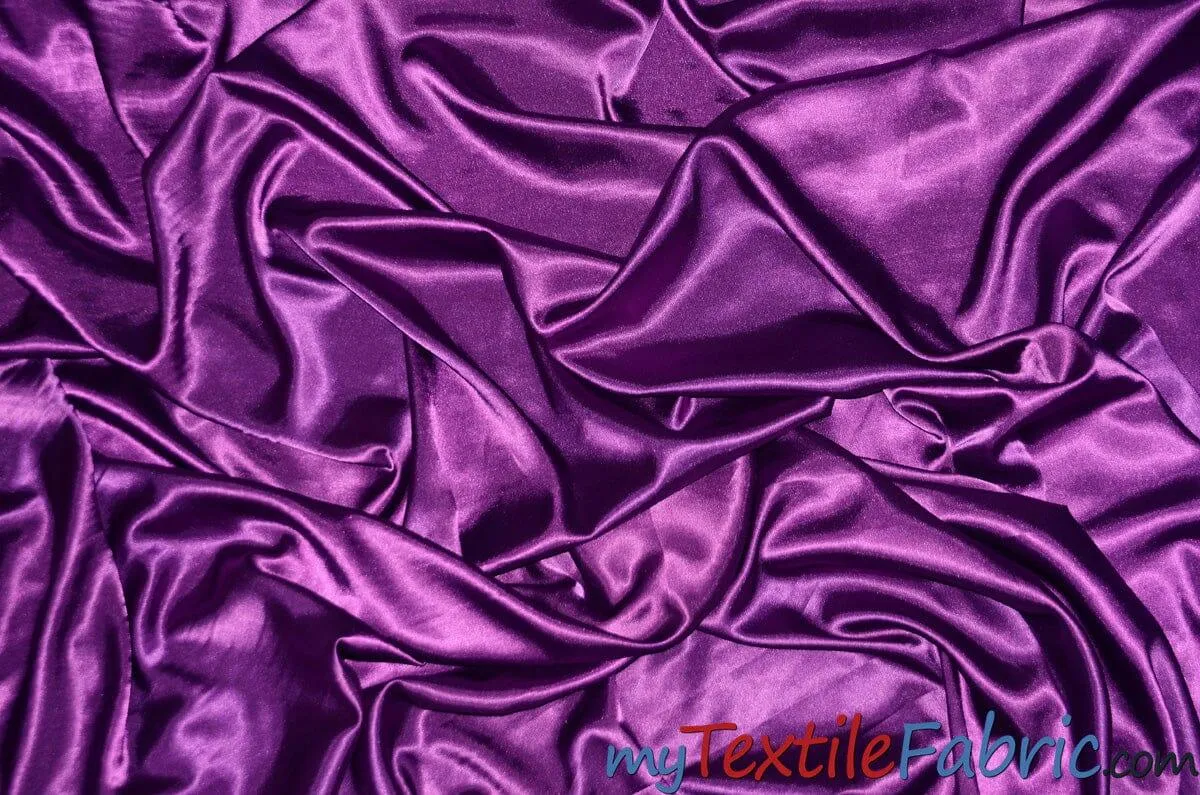 Stretch Charmeuse Satin Fabric - Soft Silky Satin Fabric - 96&#37; Polyester 4&#37; Spandex - Multiple Colors - Sample Swatch