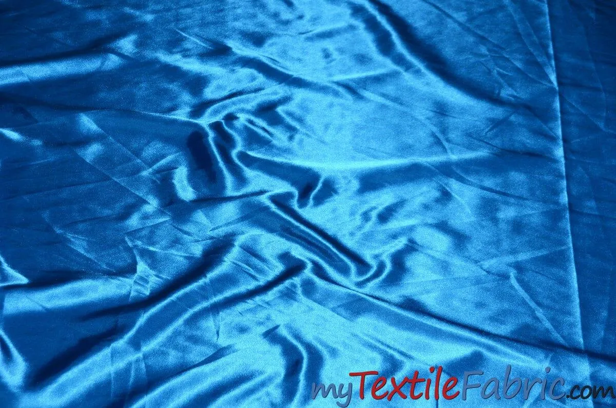 Stretch Charmeuse Satin Fabric - Soft Silky Satin Fabric - 96&#37; Polyester 4&#37; Spandex - Multiple Colors - Sample Swatch