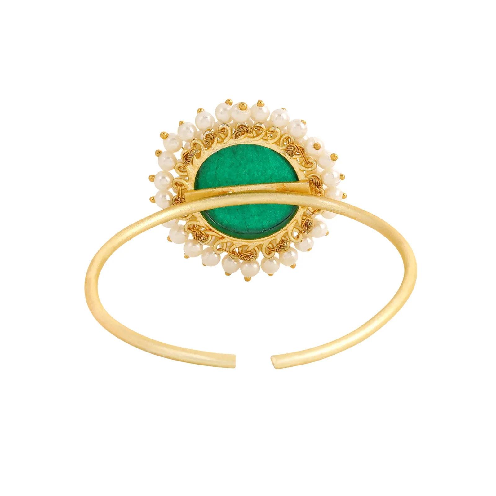 Teejh Aasita Green Studded Pearl Bracelet