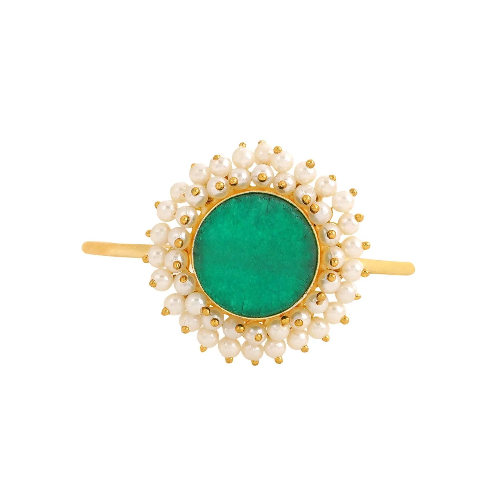 Teejh Aasita Green Studded Pearl Bracelet