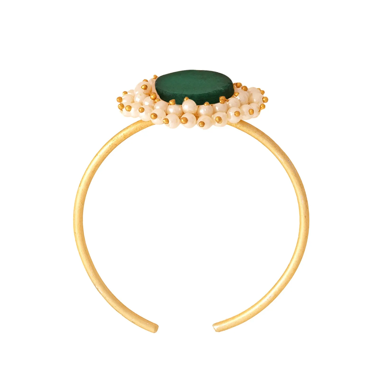 Teejh Aasita Green Studded Pearl Bracelet