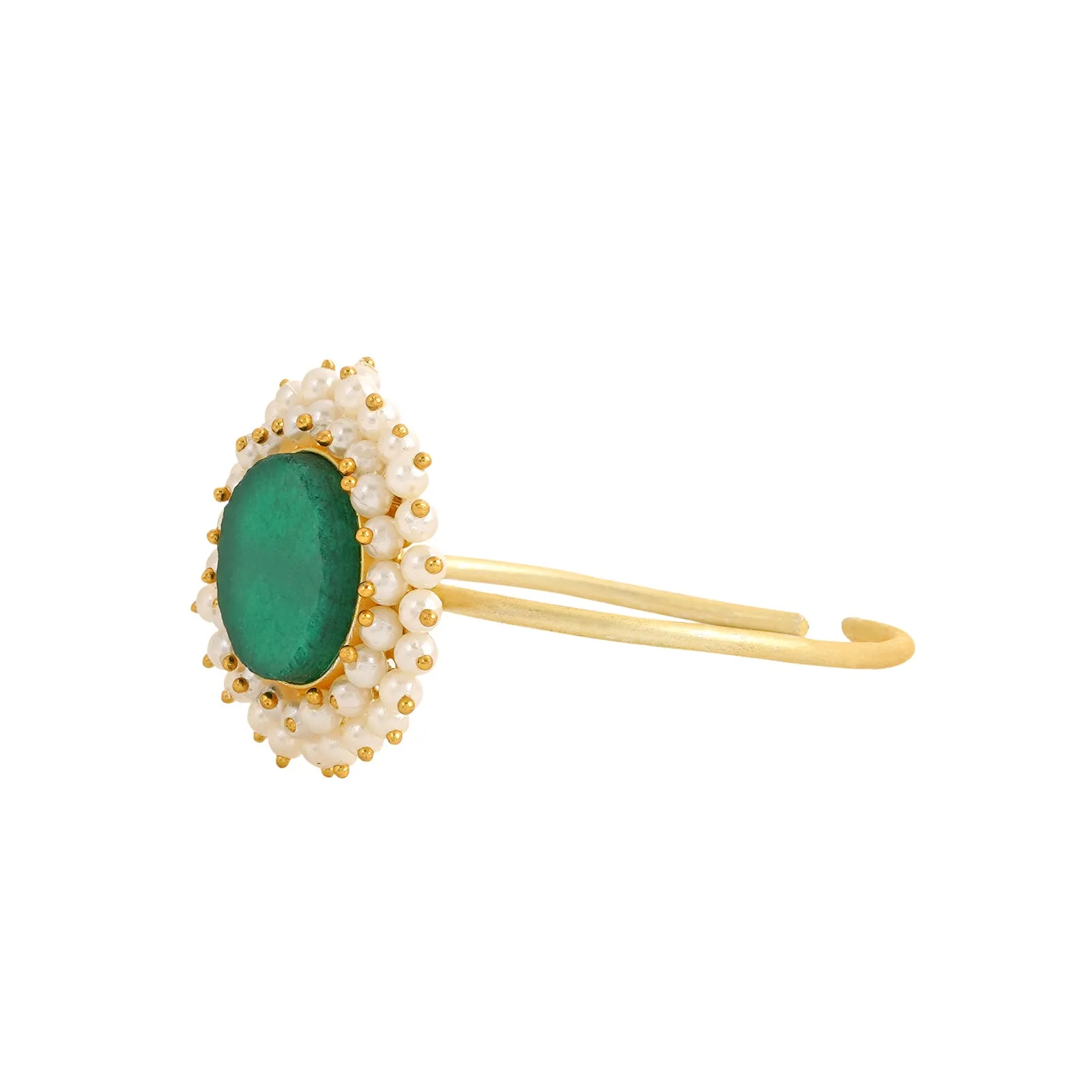 Teejh Aasita Green Studded Pearl Bracelet