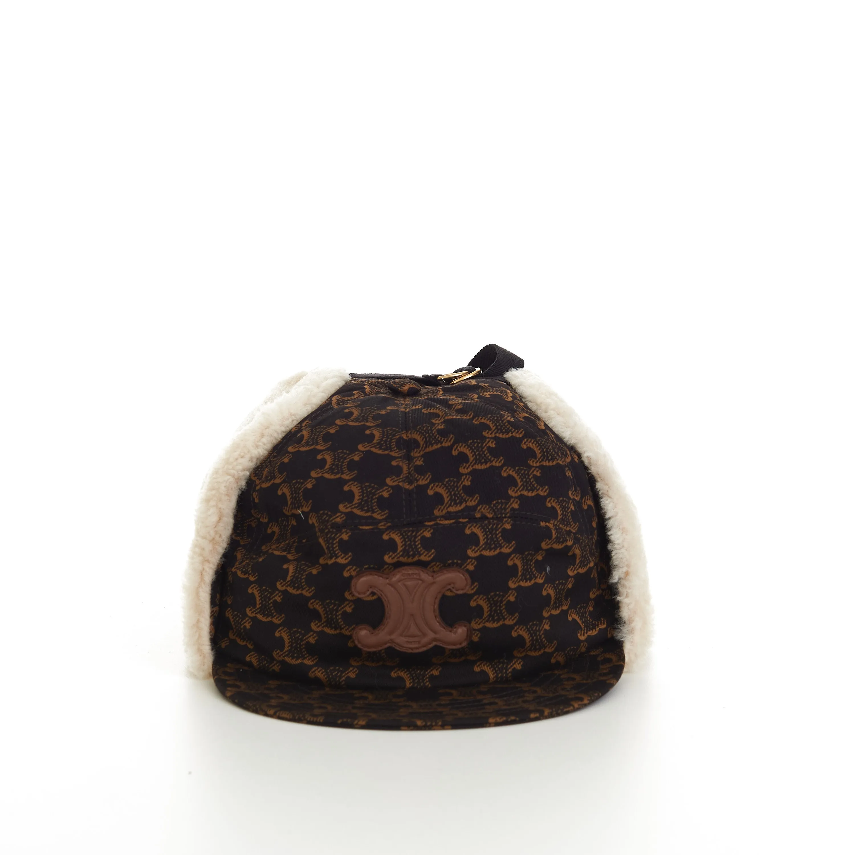 Triomphe Chapka Hat In Brown Monogram Cotton