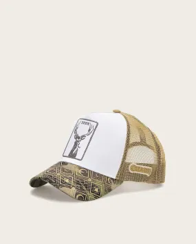 White deer patch cap